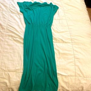 Off the Shoulder, Ribbed Midi Dress